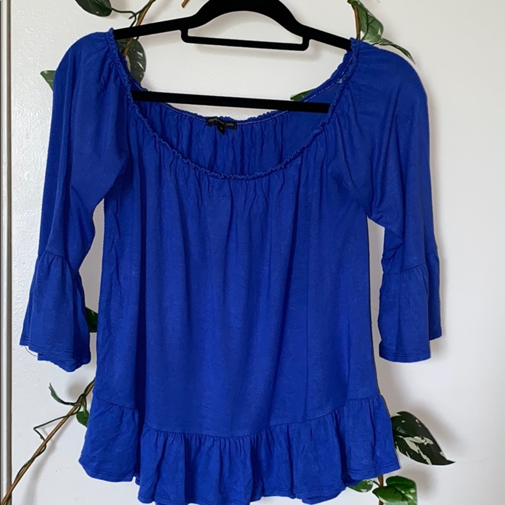 Blue flowy shirt!